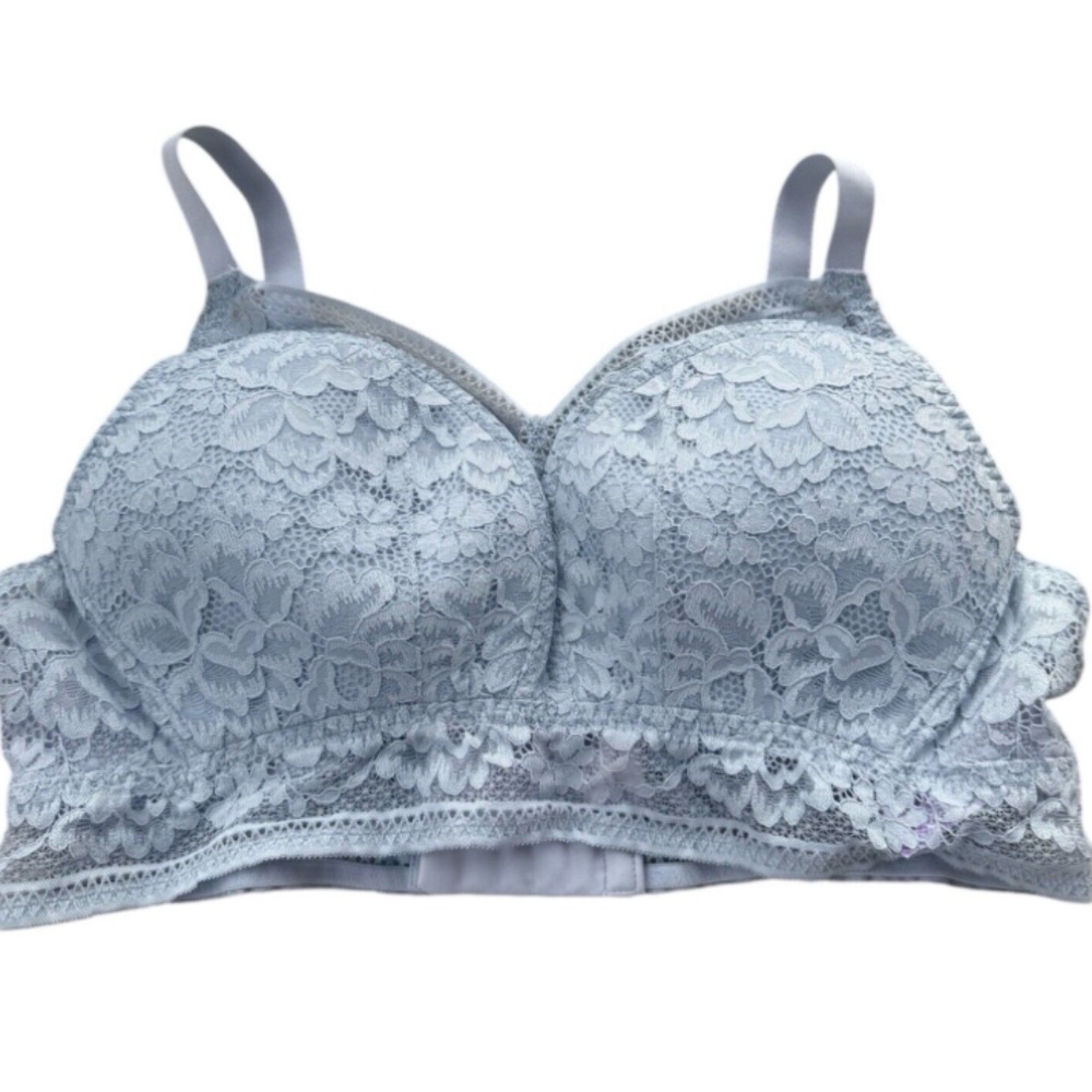 Knix Lace Wireless Bralette Bra Light Blue Size XXL